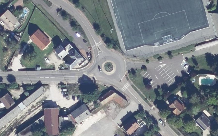 Vue aérienne du Rond-Point du Stade