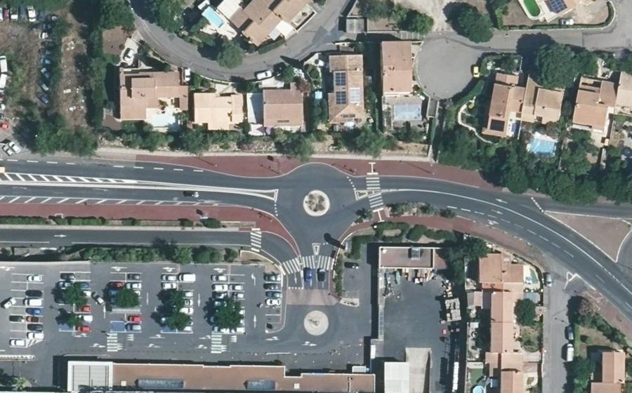 Vue aérienne du Rond-Point Lieutenant Louis Caux