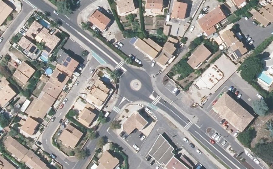 Vue aérienne du Rond-Point du Soleil