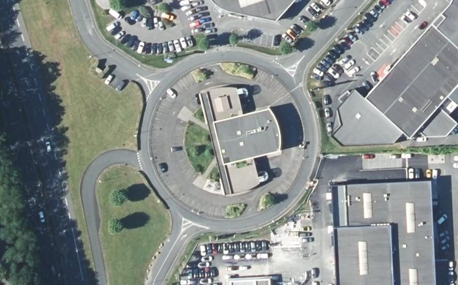 Vue aérienne du Rond-Point des Champs