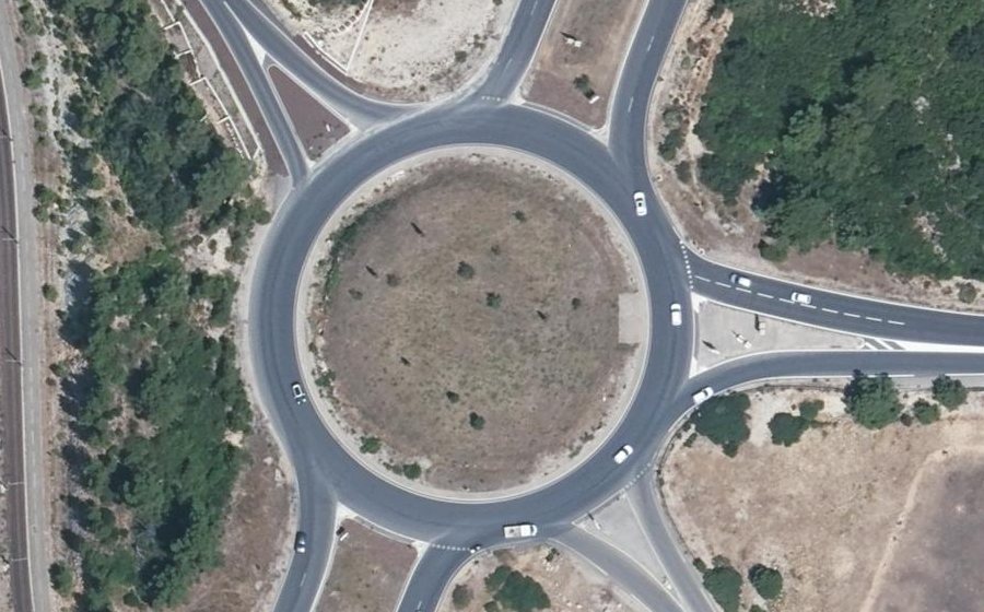 Vue aérienne du Rond-Point Suzanne Orts