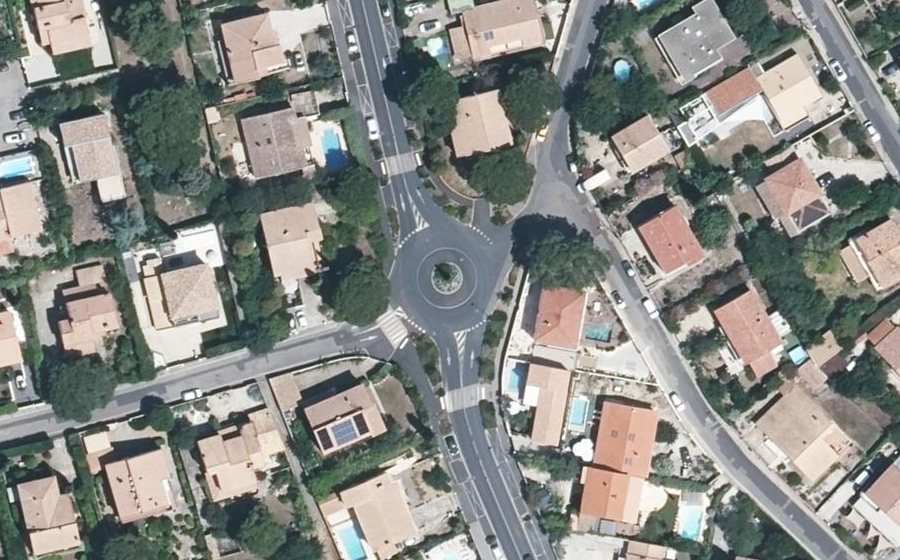 Vue aérienne du Rond-Point Hans Bayer