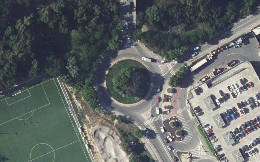 Vue aérienne du Rond-Point Joséphine Ferrato