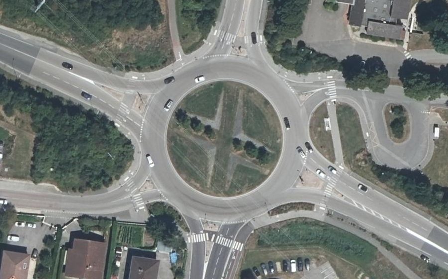 Vue aérienne du Rond-Point de Louhans