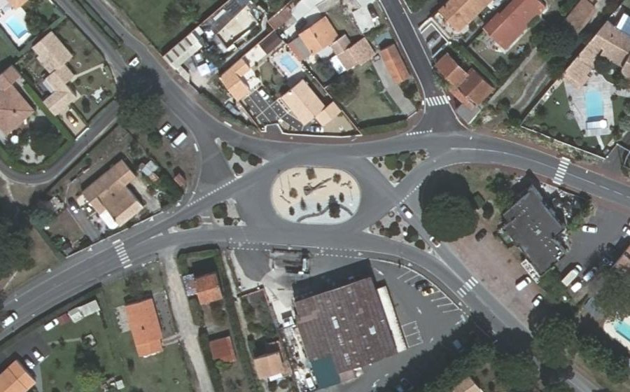 Vue aérienne du Rond-Point des Valdotains
