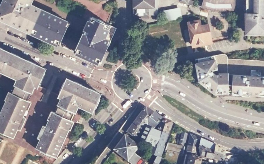 Vue aérienne du Rond-Point Jean-Jacques Rousseau