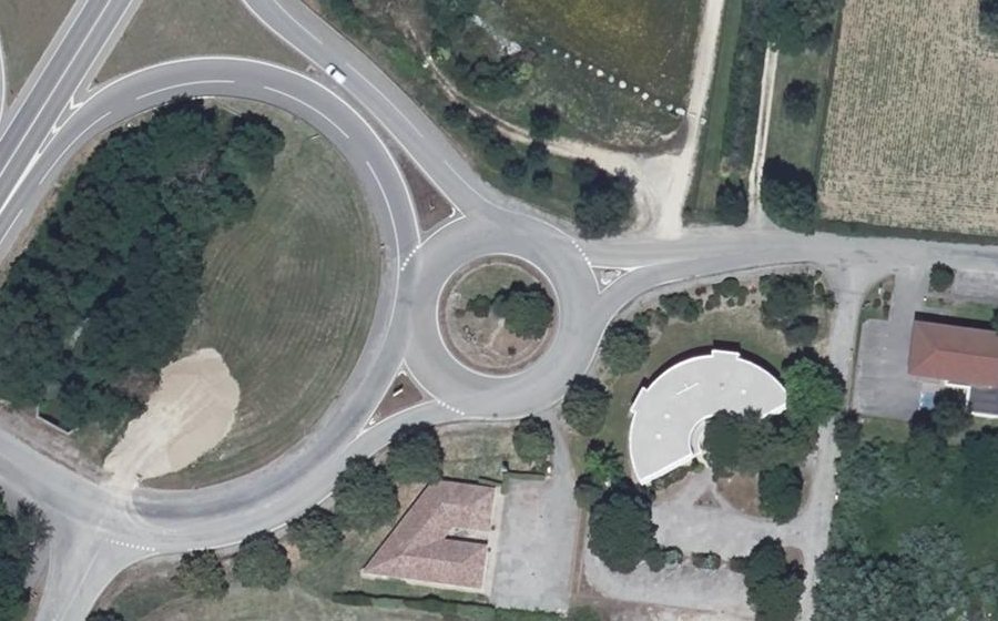 Vue aérienne du Rond-point des 3 Capitaines