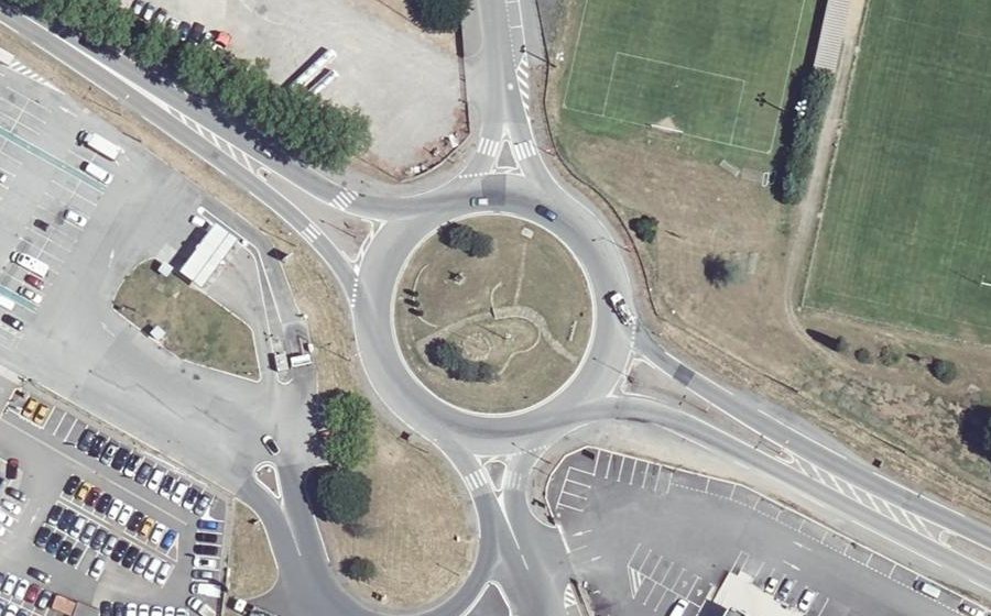 Vue aérienne du Rond-Point de l'Europe