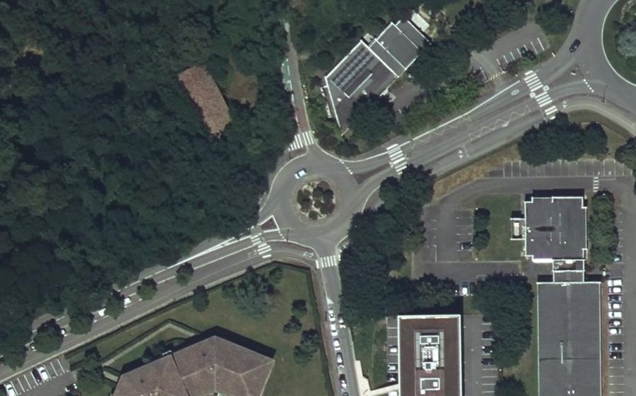 Vue aérienne du Rond-Point de l'Abbé Raymond Julien