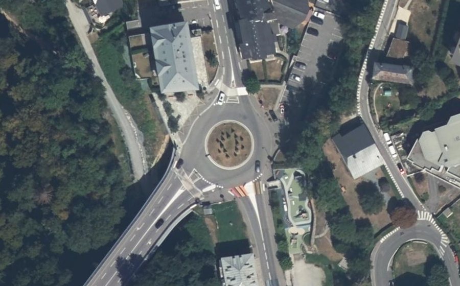 Vue aérienne du Rond-Point du Pont