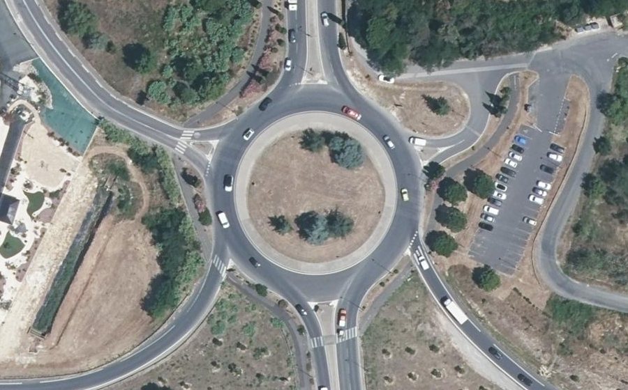 Vue aérienne du Rond-Point du Capitaine Alfred Dreyfus