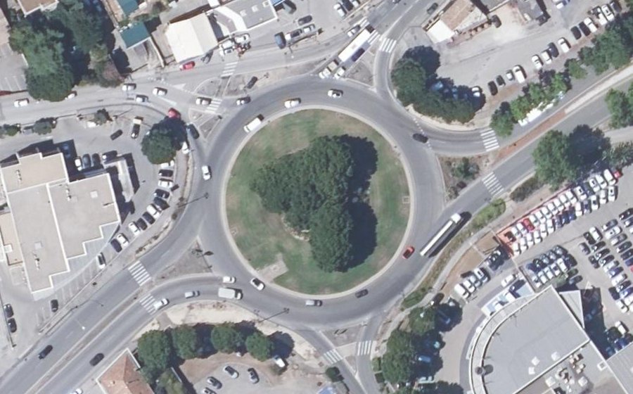 Vue aérienne du Rond-Point du Four à Chaux