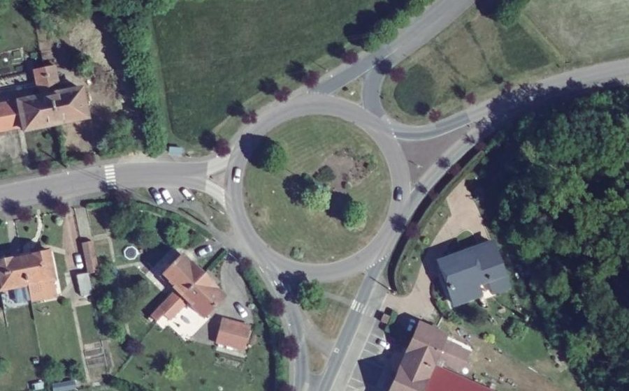 Vue aérienne du Rond-Point de la Mine