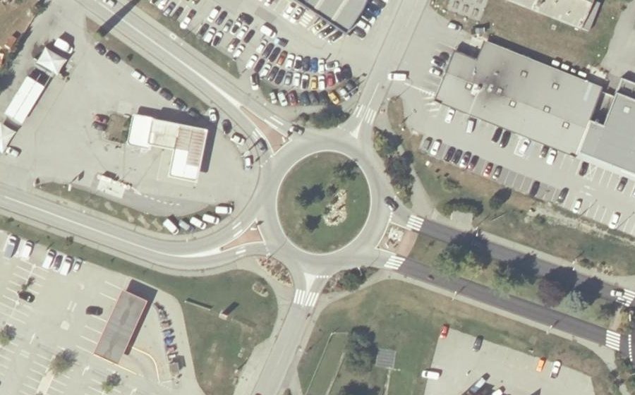 Vue aérienne du Rond-Point de la Résistance
