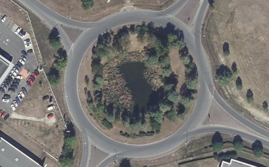 Vue aérienne du Rond-Point de la Mare