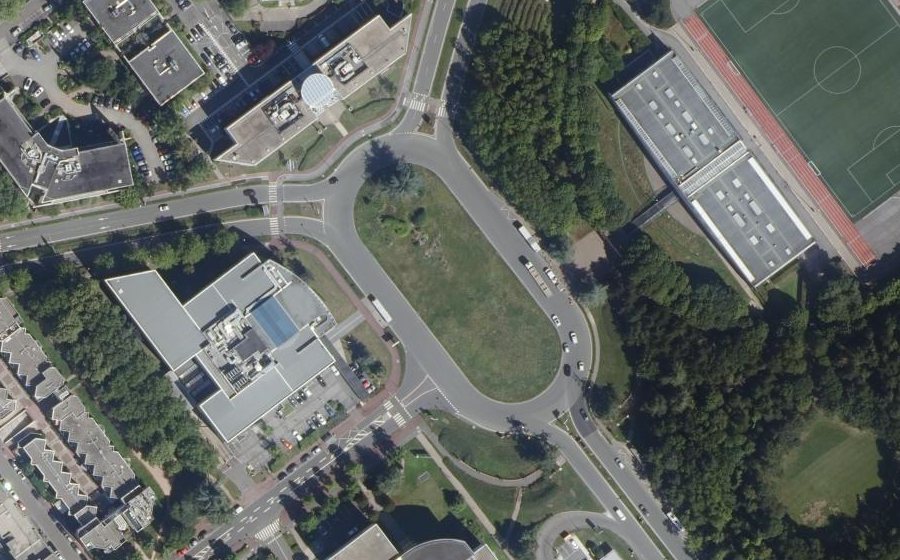 Vue aérienne du Rond-Point des Saules