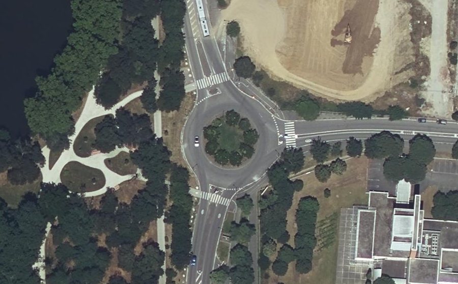 Vue aérienne du Rond-Point des Médaillés Militaires