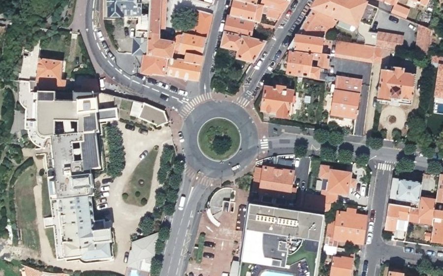 Vue aérienne du Rond-Point d'Hélianthe