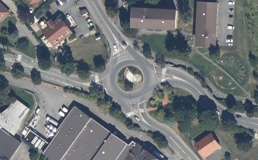 Vue aérienne du Carrefour de Saint-Renan