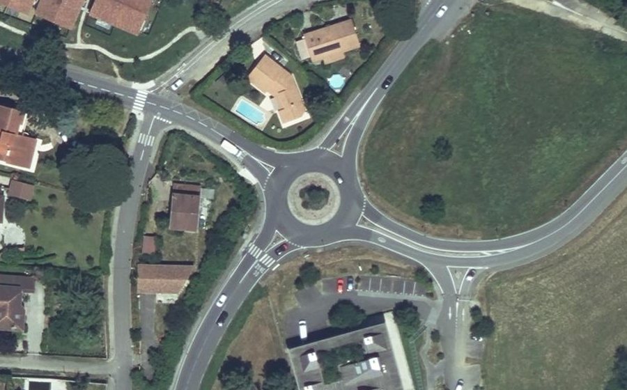 Vue aérienne du Rond-Point de Bouconne