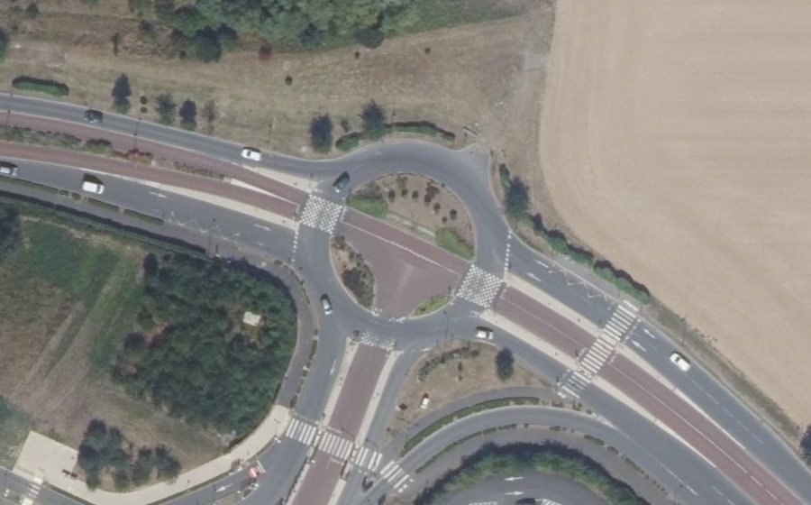Vue aérienne du Rond-Point de la Résistance