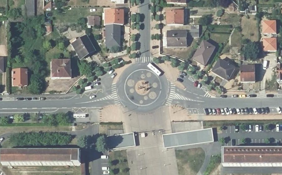 Vue aérienne du Rond-Point Pierre Boucheret