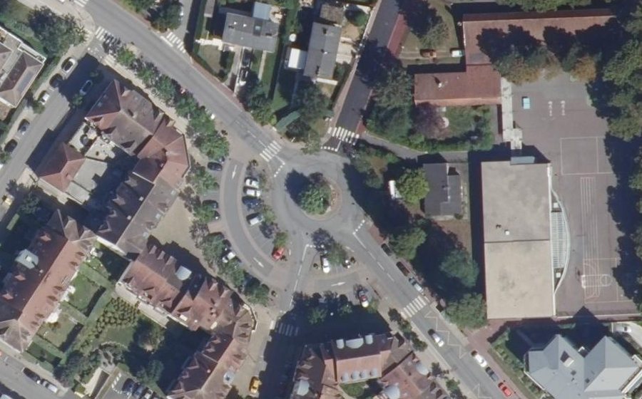 Vue aérienne du Place des Nymphes