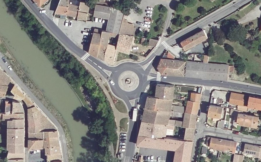 Vue aérienne du Rond-Point Pierre Paul Riquet