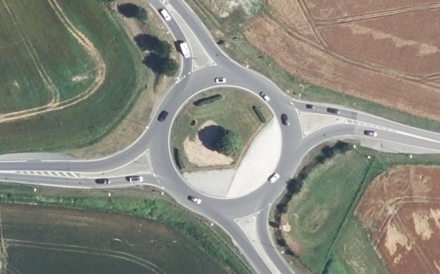 Vue aérienne du Giratoire du Val-Gosset