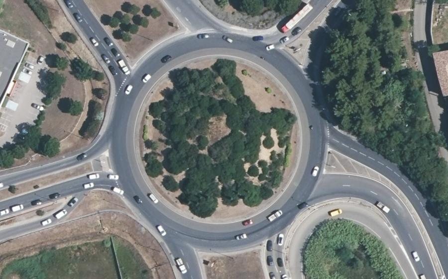 Vue aérienne du Rond-Point Paul-Louis Bret