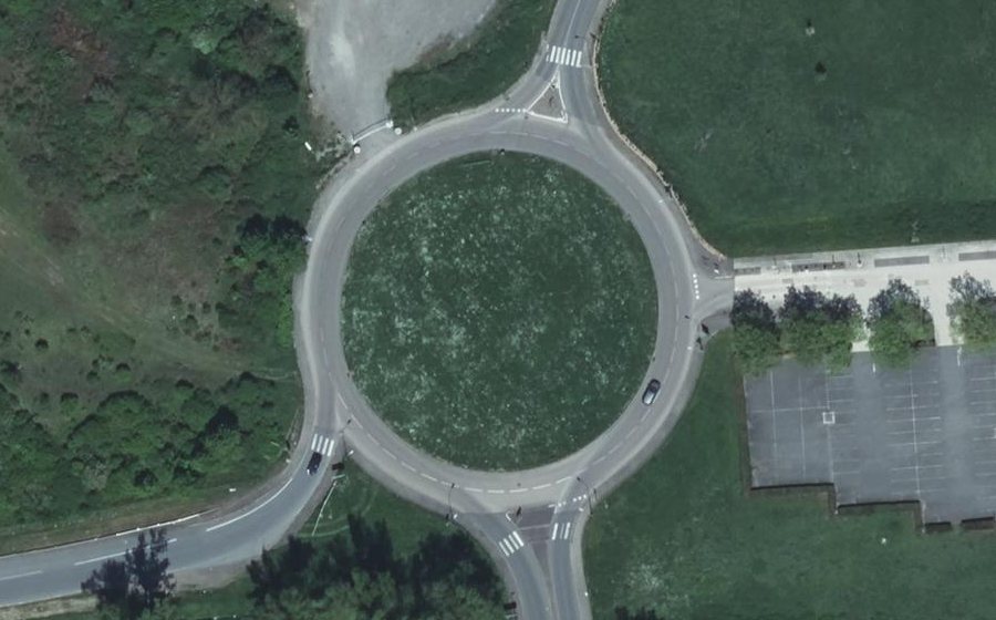 Vue aérienne du Rond-Point Musée d'Art Moderne