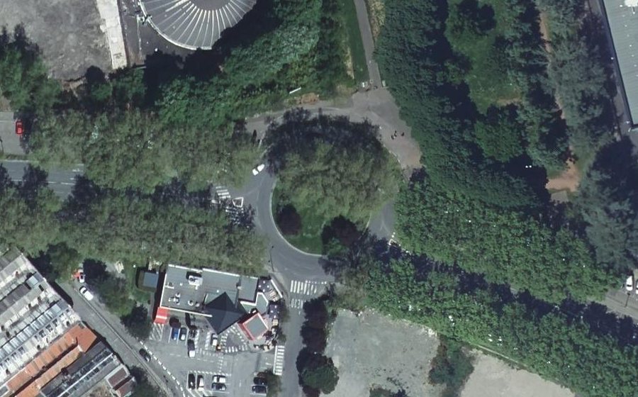 Vue aérienne du Rond-Point Marcel Bastin