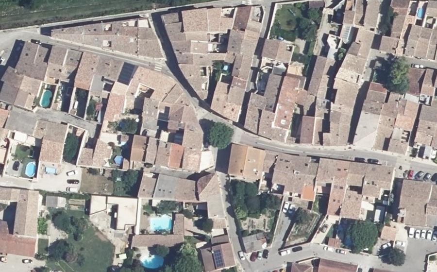 Vue aérienne du Place du Platane