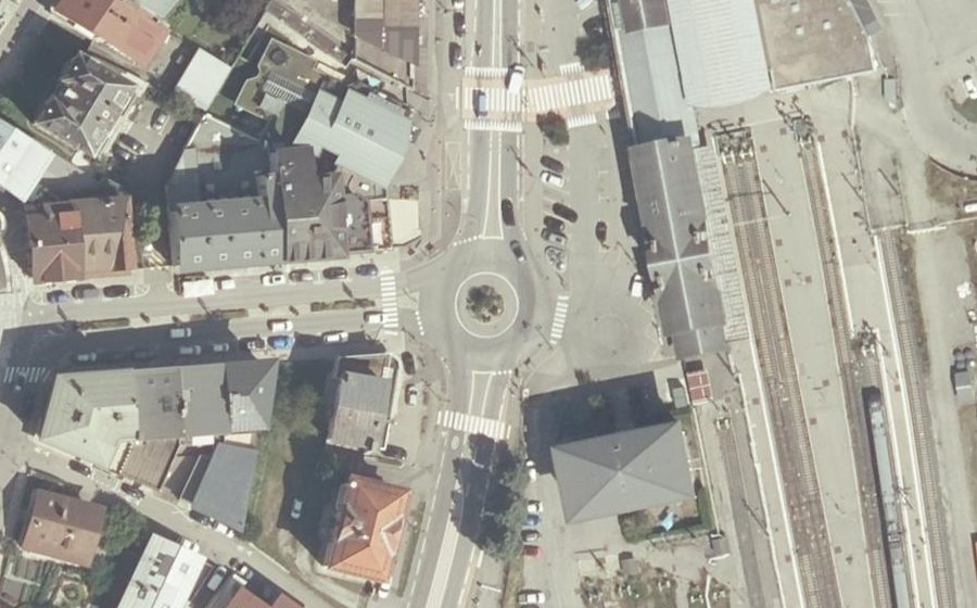 Vue aérienne du Rond-point de la Gare
