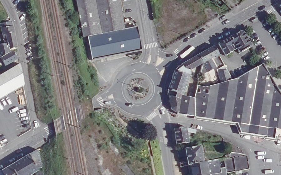 Vue aérienne du Rond-Point de Coat-Kaër
