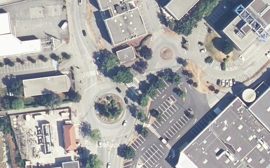 Vue aérienne du Rond-Point Charles Montreuil