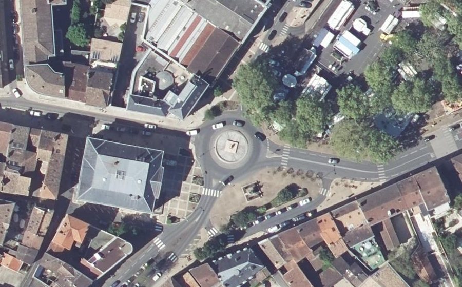 Vue aérienne du Place du Palais