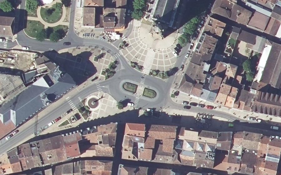 Vue aérienne du Place de Lattre de Tassigny