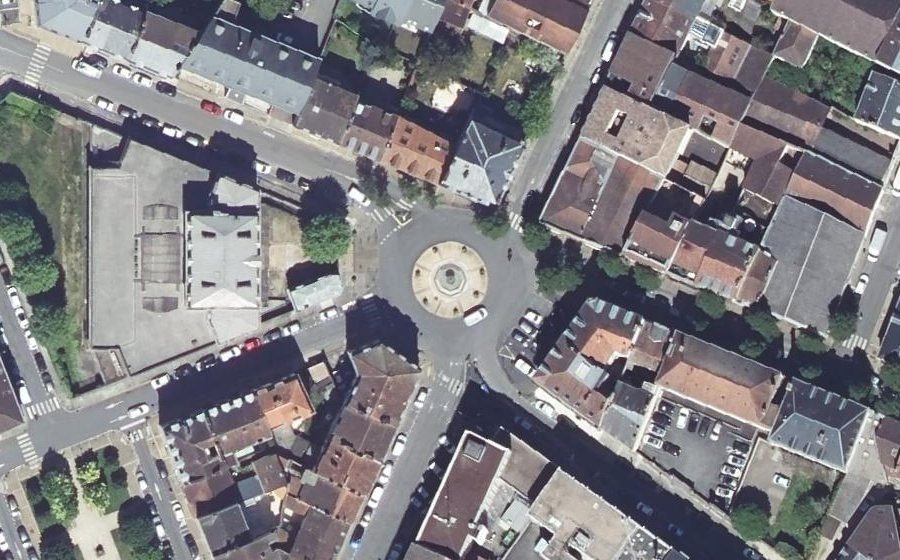 Vue aérienne du Place Franklin Roosevelt