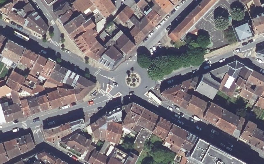 Vue aérienne du Rond-Point Pierre Lanxade