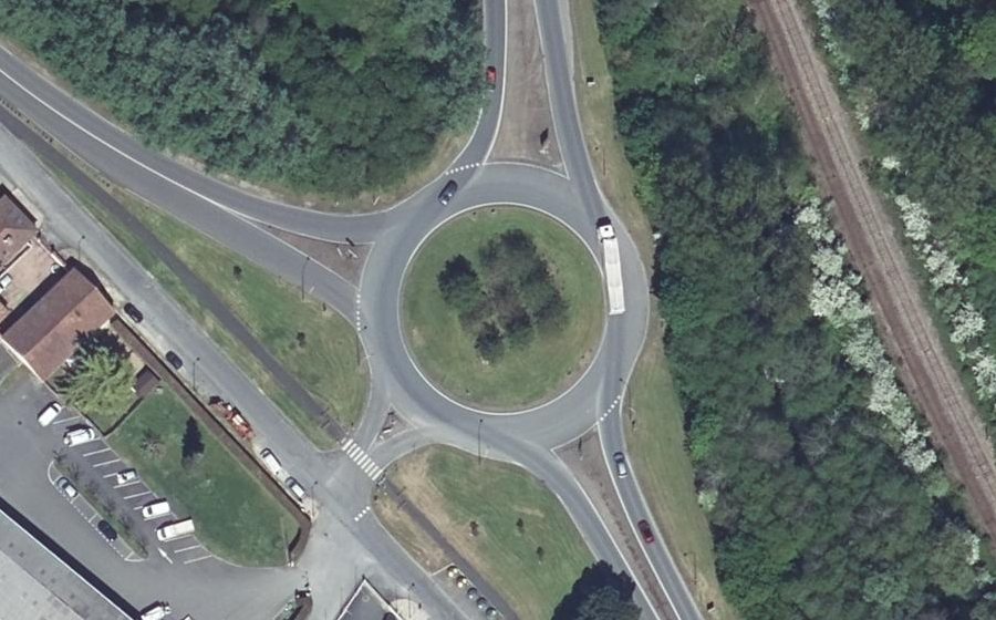 Vue aérienne du Rond-Point de Meyrinas