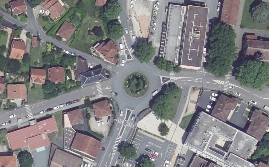 Vue aérienne du Rond-Point des Carmes