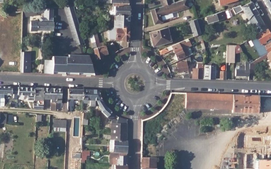 Vue aérienne du Rond-point des Médaillés Militaires