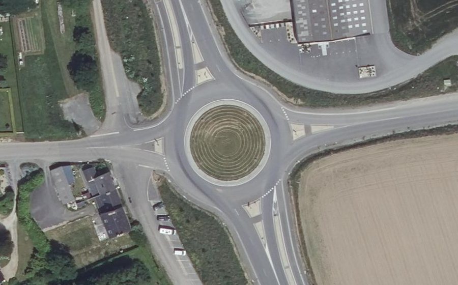 Vue aérienne du Giratoire de l'Auberge Neuve