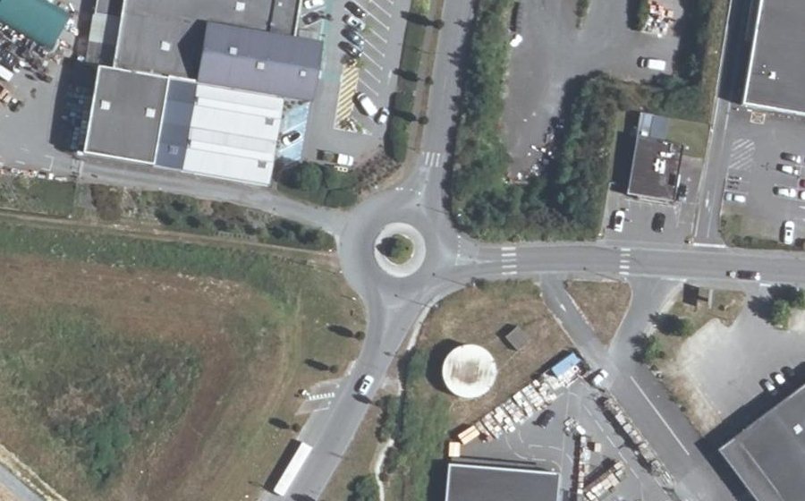 Vue aérienne du Rond-Point des Folles d'Ahaut