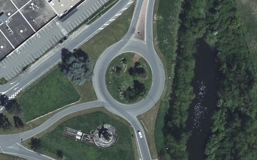 Vue aérienne du Rond-point Hélène Boucher