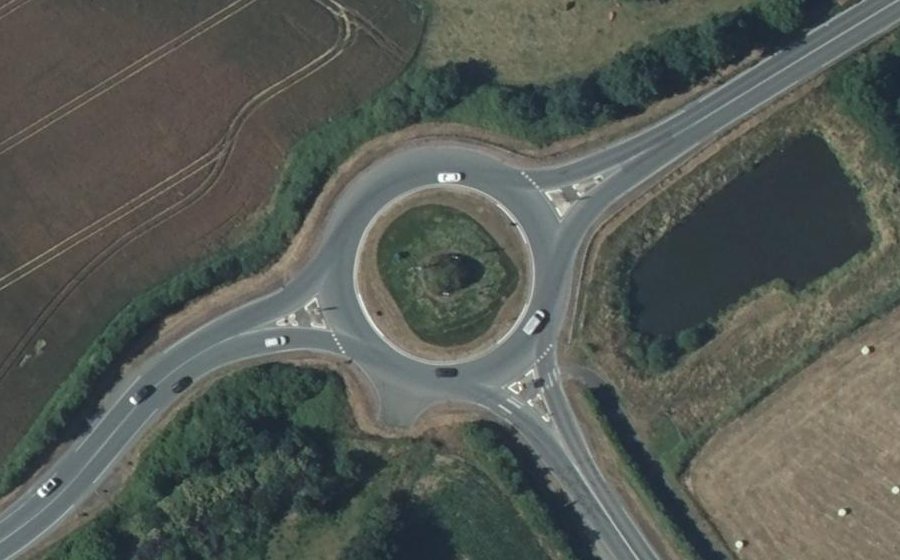 Vue aérienne du Rond-pont de la Mer