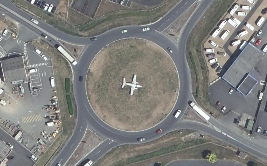 Vue aérienne du Rond-Point de l'Avion