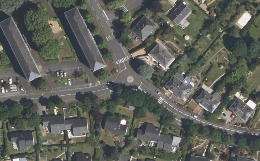 Vue aérienne du Rond-Point de l'Hôpital