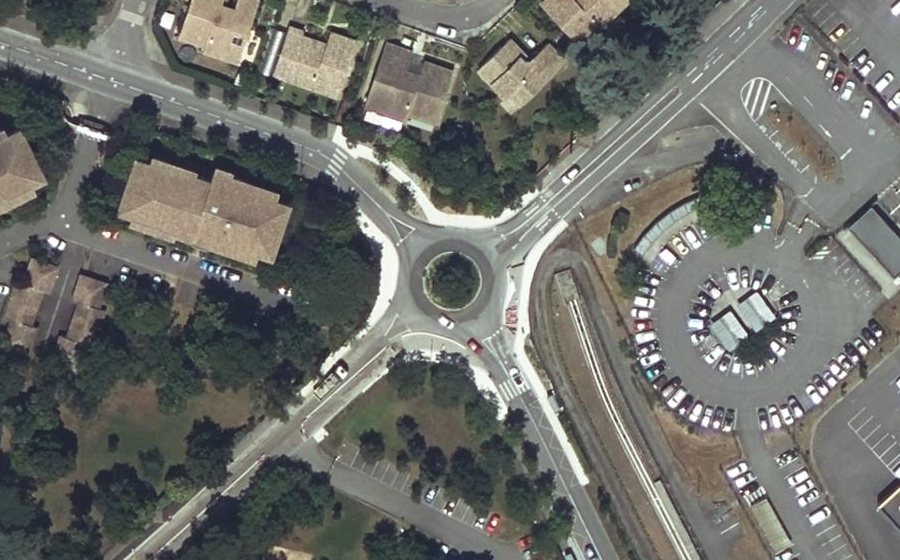 Vue aérienne du Rond-Point Marcel Petit